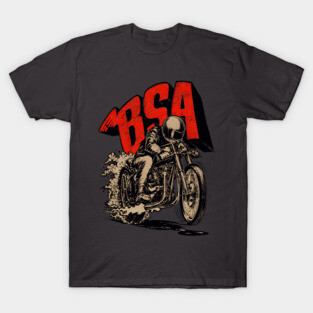 Vintage Retro BSA Street Racer Motorcycle Motormaniac T-Shirt