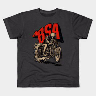 Vintage Retro BSA Street Racer Motorcycle Motormaniac Kids T-Shirt
