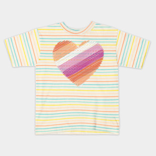 Lesbian Flag Heart Kids T-Shirt