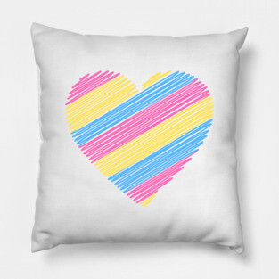 Pansexual flag heart Pillow