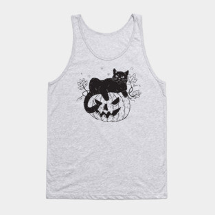 Halloween Pumpkin Cat Tank Top