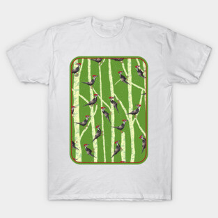 Woodpecker Pattern T-Shirt