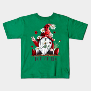 Best Gift For Xmas Floral Gnome Let It Be Kids T-Shirt