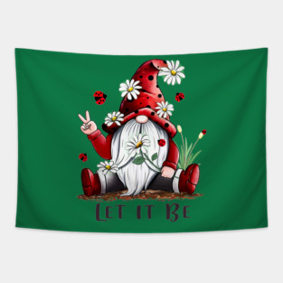 Best Gift For Xmas Floral Gnome Let It Be Tapestry