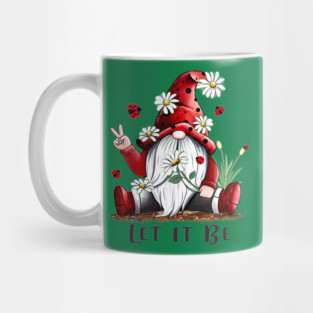 Best Gift For Xmas Floral Gnome Let It Be Mug