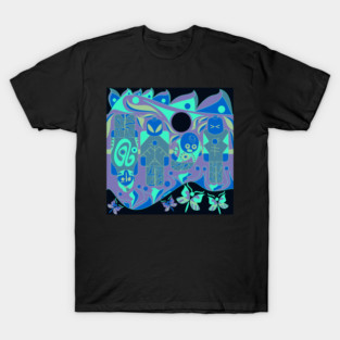 mayan ufo atlante ecopop pattern T-Shirt