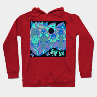 mayan ufo atlante ecopop pattern Hoodie