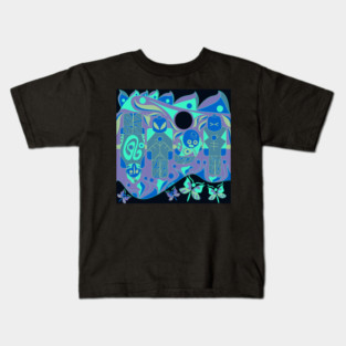 mayan ufo atlante ecopop pattern Kids T-Shirt