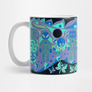 mayan ufo atlante ecopop pattern Mug