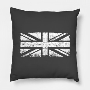 White grunge union jack Pillow