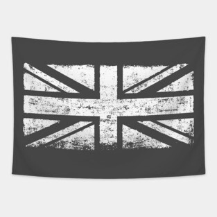 White grunge union jack Tapestry