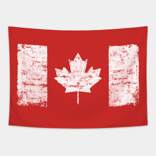 Grunge flag of Canada Tapestry