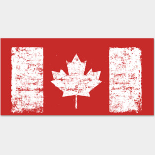 Grunge flag of Canada Posters and Art