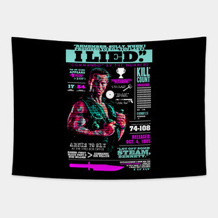 Commando (1985) Infographic Tapestry