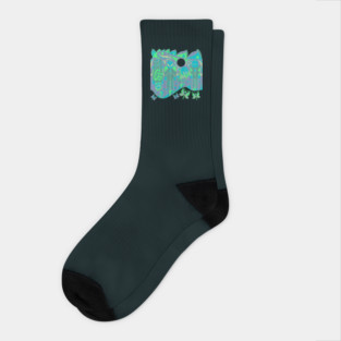 brick lego alien pattern ecopop Socks