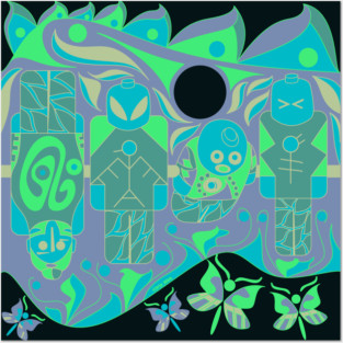 brick lego alien pattern ecopop Posters and Art