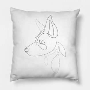 Border Collie 2 - one line drawing Pillow