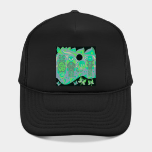 alien mandala brick doll ecopop Hat