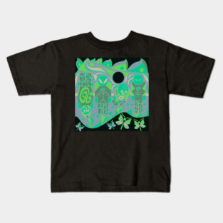 alien mandala brick doll ecopop Kids T-Shirt