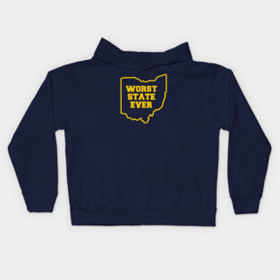 OHIO WORST STATE EVER Kids Hoodie