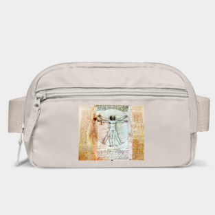 VITRUVIAN MAN Handwriting of Leonardo Da Vinci Antique Parchment Bag