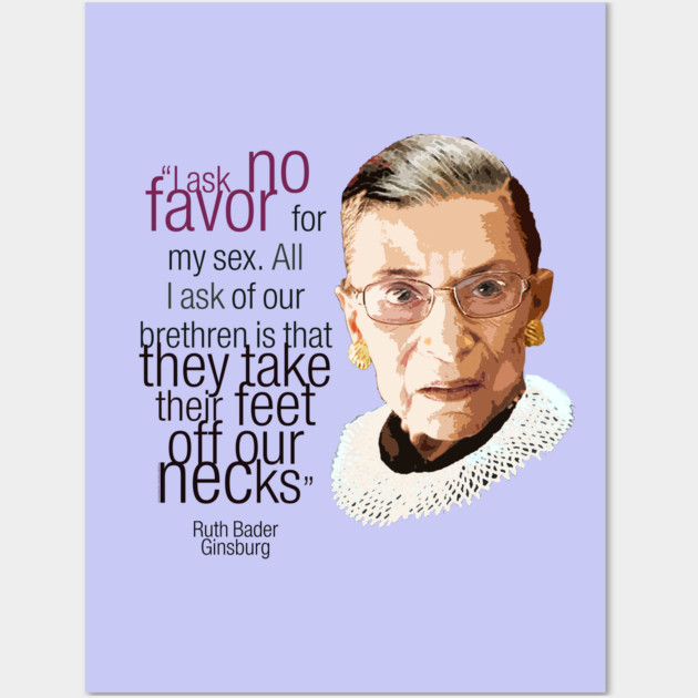 Ruth Bader Ginsburg portrait - Ruth Bader Ginsburg quote - Feminist quote. Wall Art by FanitsaArt