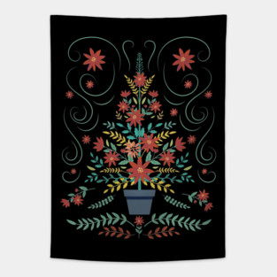 Classic Christmas: Folk Art Christmas Tree Tapestry