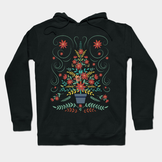 Classic Christmas: Folk Art Christmas Tree Hoodie by SWON Design