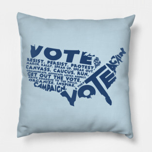 Vote And Then Resist Persist Protest Blue Wave GOTV Design Pillow