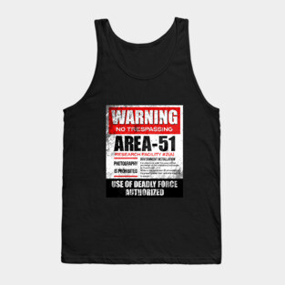 Warning Area 51 Tank Top
