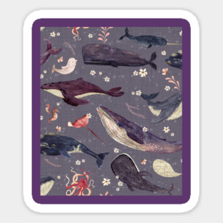 Whale song (lavander) Sticker