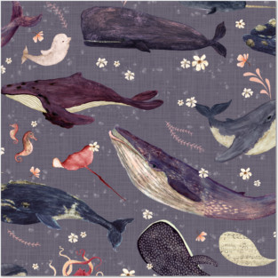 Whale song (lavander) Posters and Art