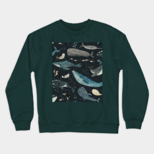 Whale song (charcoal) Crewneck Sweatshirt