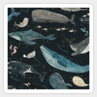 Whale song (charcoal) Sticker