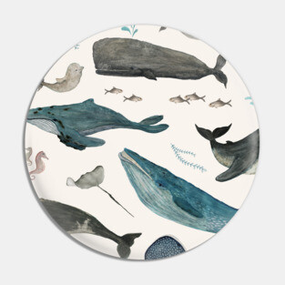 Whale song (blue) Pin
