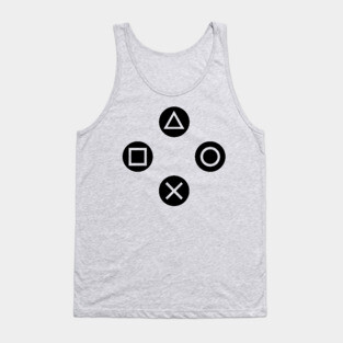 Play with Playstation Controller Buttons (Black and White) Tank Top