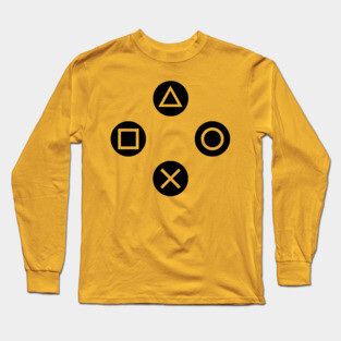 Play with Playstation Controller Buttons (Black and White) Long Sleeve T-Shirt