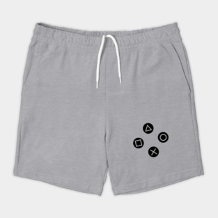 Play with Playstation Controller Buttons (Black and White) Shorts