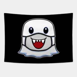 Happy Ghost Halloween with Smiling Mask Tapestry