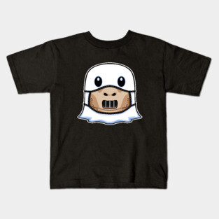 Ghost Halloween with Cannibal Mask Kids T-Shirt