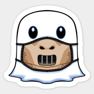 Ghost Halloween with Cannibal Mask Sticker