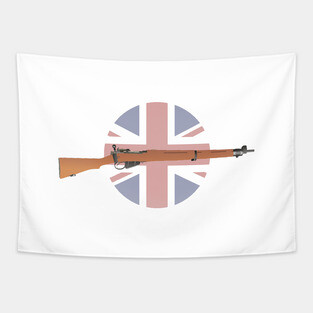 Lee-Enfield WW2 Rifle with British Flag Tapestry