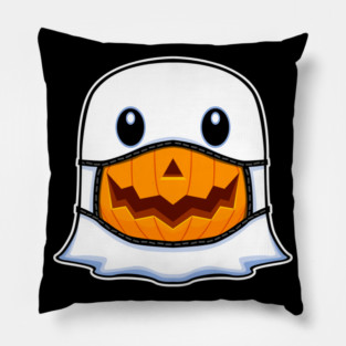 Ghost Halloween with Pumpkin Mask Pillow