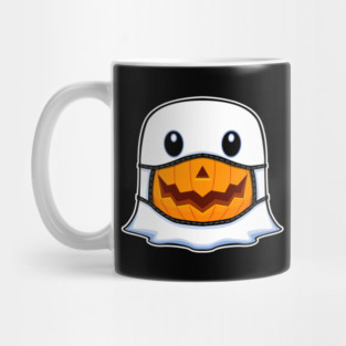 Ghost Halloween with Pumpkin Mask Mug