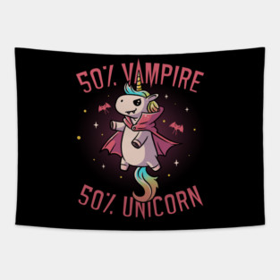 Vampire Unicorn Funny Cute Spooky Tapestry