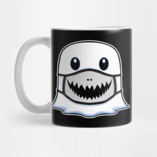 Ghost Halloween with Pumpkin Smile Mask Mug