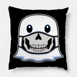 Ghost Halloween with Skull Mask Pillow