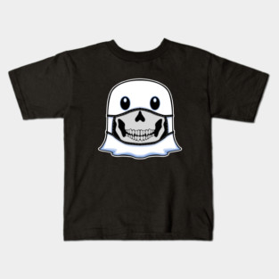 Ghost Halloween with Skull Mask Kids T-Shirt