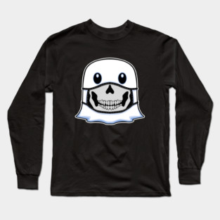 Ghost Halloween with Skull Mask Long Sleeve T-Shirt