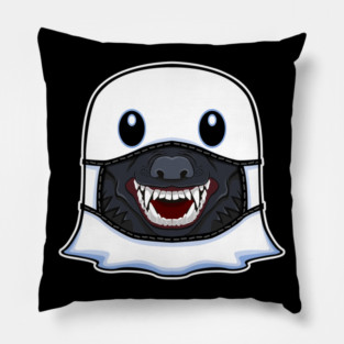 Ghost Halloween with Werewolf Mask Pillow
